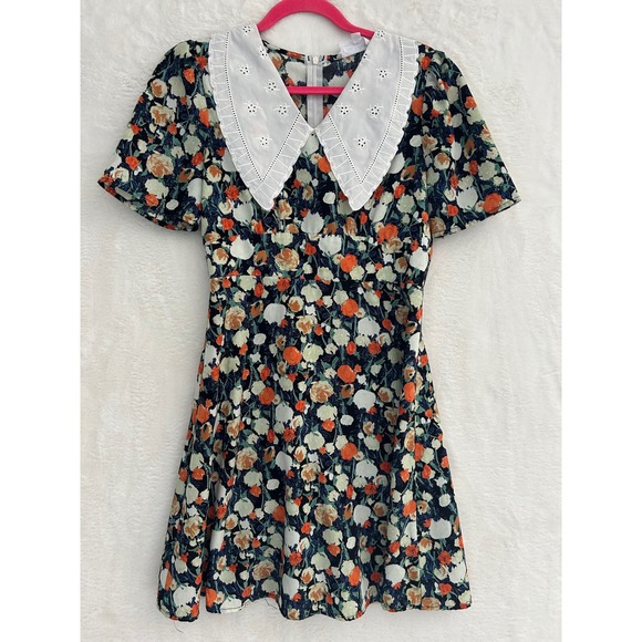 Love + Harmony Dresses & Skirts - Love + Harmony Floral Mini Dress Womens Small White Eyelet Collar Short Sleeve